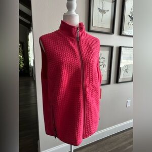NEW Tangerine Pink Soft Fleece Zip Up Vest Jacket Women's Plus Size XXL